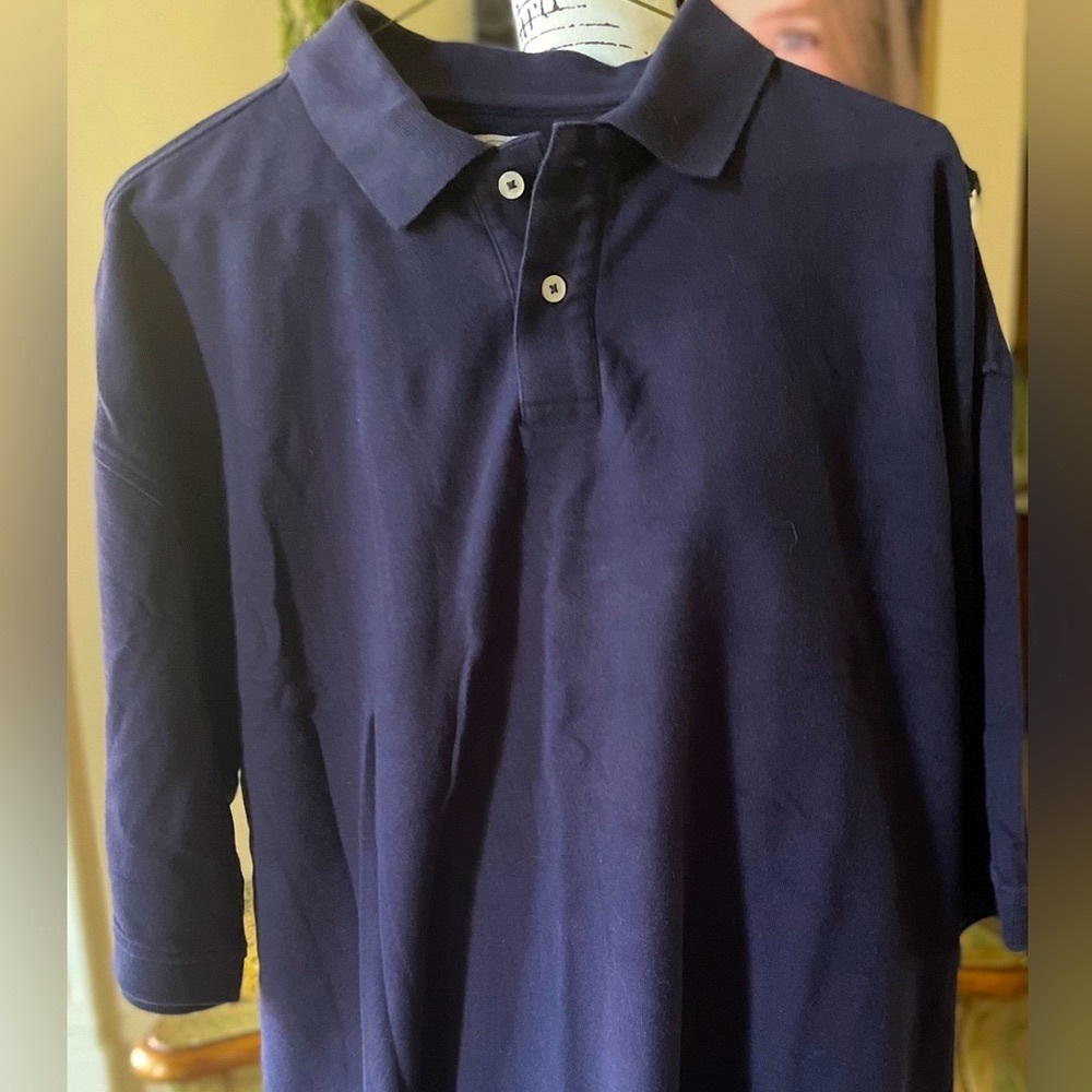 ”LINEA UOMO” NAVY POLO SHIRT MADE IN ITALY 🇮🇹 SIZE XLT  EUC